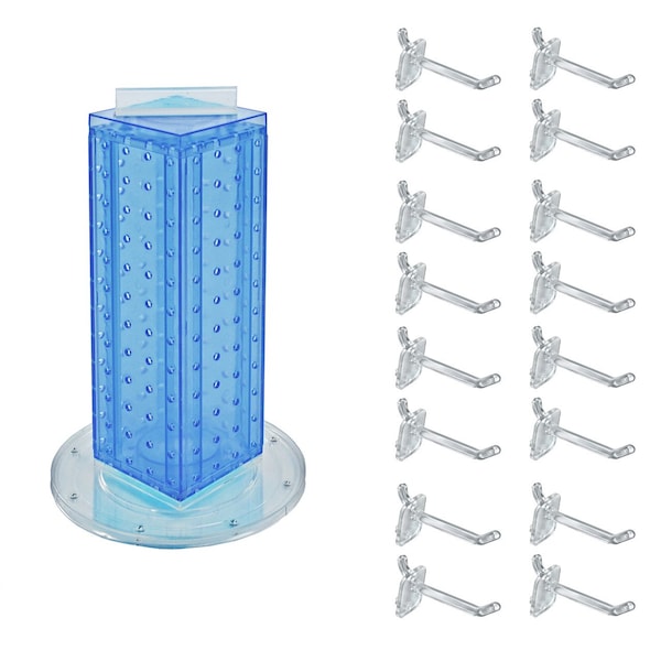 Four-Sided Revolving 4''W x 12''H Pegboard Counter Display w/ 16 2'' Hooks